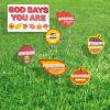 Fun Express God Says You Are Loved Fall Yard Sign Set – Inspirational Colorful Outdoor Decor for Lawn Garden Seasonal Celebrations – Perfect for Fall Thanksgiving Harvest & Autumn Displays – 7 Pieces