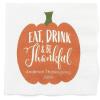 Fun Express Personalized Eat Drink & Be Thankful Thanksgiving Beverage Napkins, Bulk 50 Ct