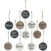 Names of Jesus Wood Christmas Ornaments – Set of 12 – Rustic Holiday Home Decor