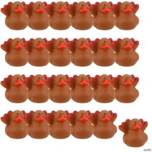 Fun Express 3/4″ Micro Thanksgiving Turkey Rubber Ducks – 24 Pieces
