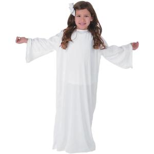 Fun Express Angel Costume for Girls – White Nativity Gown for Christmas Pageant, Biblical & Religious Plays | Kids Size Small 4-6 | Premium Polyester Fabric for Church Programs & Holiday Events