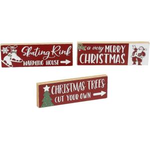 Fun Express Christmas Tabletop Signs – Charming Holiday Decor for Home Office Parties & Gatherings – Ideal for Festive Displays Christmas Celebrations & Seasonal Decoration – 3 Pieces
