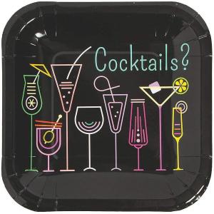 Fun Express Cocktail Party Paper Dessert Plates – Disposable Cocktail Tableware Plates – Dessert Plate For Birthday Wedding, Graduation & Thanksgiving Parties And Party Supplies – 8 Pieces