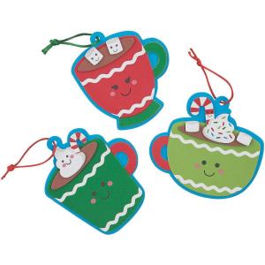 Fun Express Cute Hot Cocoa Christmas Ornaments Craft Kit – Makes 12 – Holiday Crafts for Kids