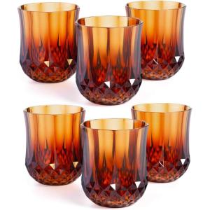 Fun Express Elegant Stemless Plastic Wine Glasses, 3 1/2″ 8 oz, Patterned Design, Set of 48, Great For Weddings, Bridal Showers, Thanksgiving and Fall Events
