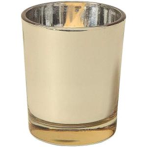 Fun Express Gold Electroplated Votive Candle Holders – Home Decor – Candle Holders for Table Centerpieces – Halloween & Thanksgiving Decorations Indoor – 6 Pieces