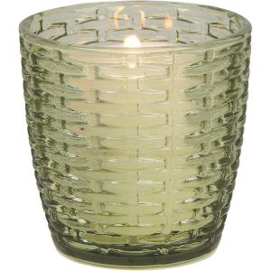 Fun Express Green Glass Votive Candle Holders – Home Decor – Tealight Candle Holders for Table Centerpieces – Halloween, Christmas & Thanksgiving Decorations Indoor – 12 Pieces