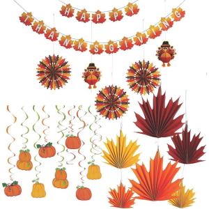 Fun Express Happy Thanksgiving Hanging Decoration Kit – 42 Pc
