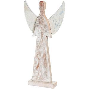 Fun Express Rustic Angel Christmas Decor – Handcrafted Angel Figurine Charming Rustic Design – Perfect for Holiday Home Decor Mantle or Table Display – Gift Giving & Seasonal Decorations – 1 Piece