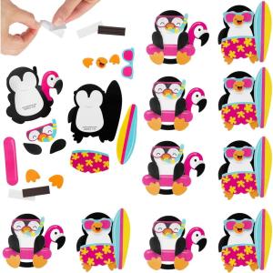 Fun Express Silly Summer Penguin Magnet Foam Craft Kit – Makes 12