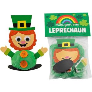 Fun Express St. Patrick’s Day Make Your Own Leprechaun Handout Air Dry Clay Craft Kit – Makes 12