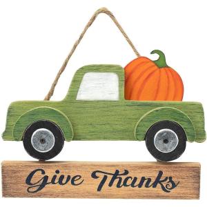 Fun Express Thanksgiving Vintage Truck Door Sign – Rustic Autumn Fall Decor – Charming Harvest Design – Perfect for Front Door or Home Display – Durable Cardboard -12″ x 10 1/2″ 1 Piece