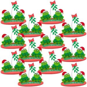Green & Red 3D Foam Mistle Toads Christmas Craft Kit – 7.25″ x 4″ x 6.5″ (Set of 12) – Ideal for Holiday Decorations & DIY Projects