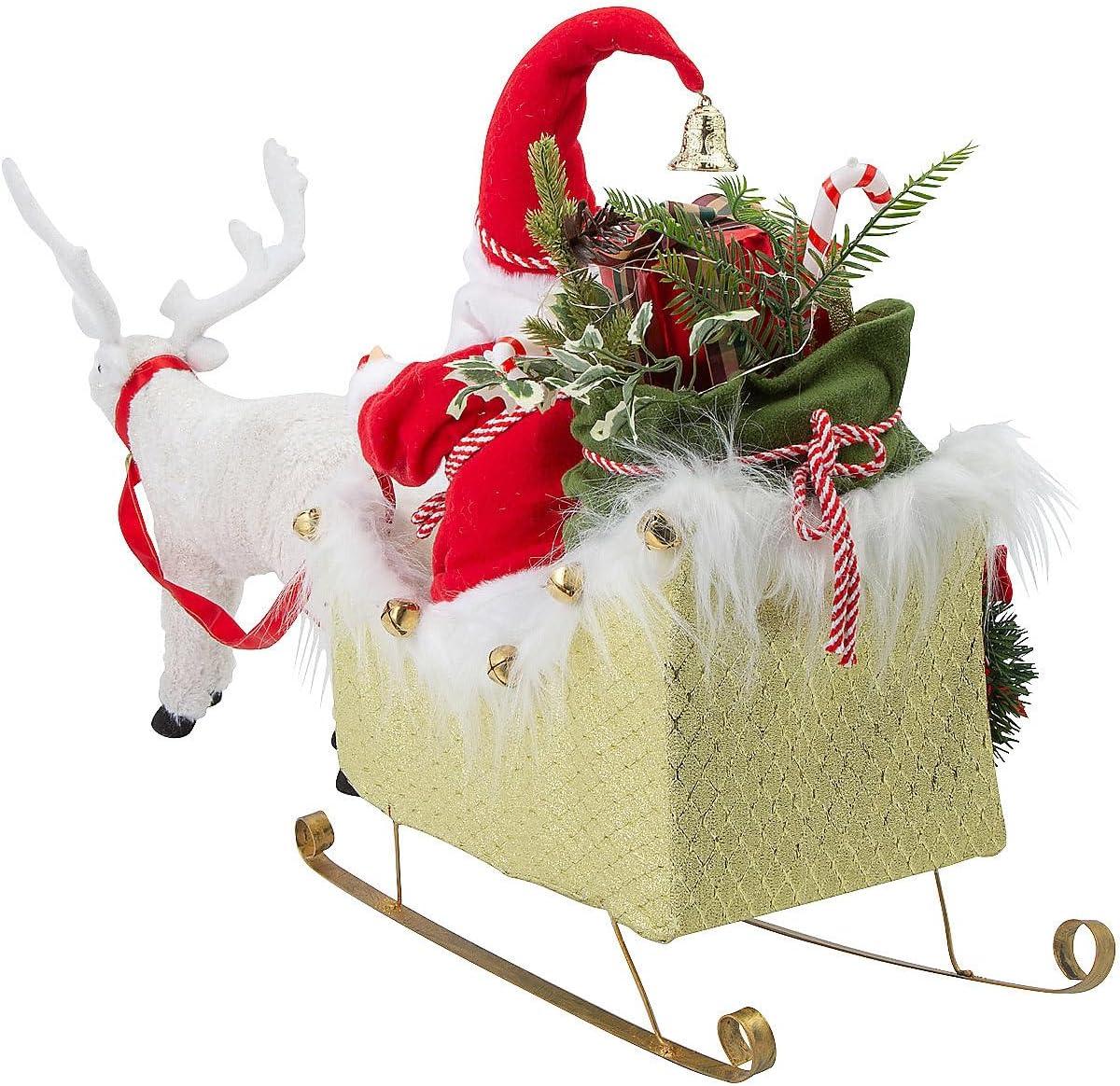 image:imageAnimated Santa Sleigh amp Reindeer Plastic Decoration 38 x 10 x 16 1 Set Festive LightUp Holiday Display for Christmas Parties amp Winter Celebrations