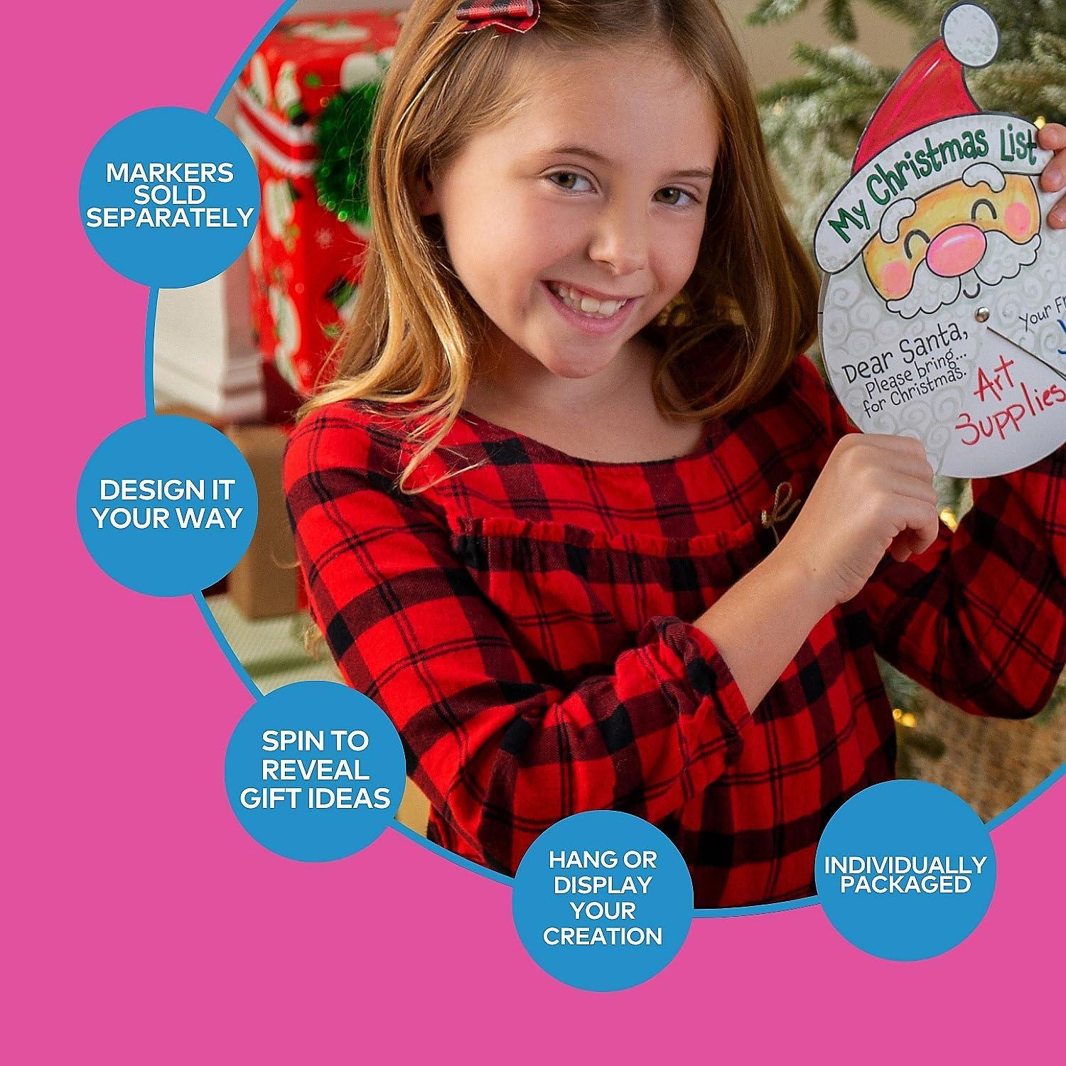 image:imageFun Express Festive Color Your Own Christmas Wish List Wheels 65 x 9 Pack of 12 PeekaBoo Santa Design Perfect for Holiday Coloring Activities and Gift Lists