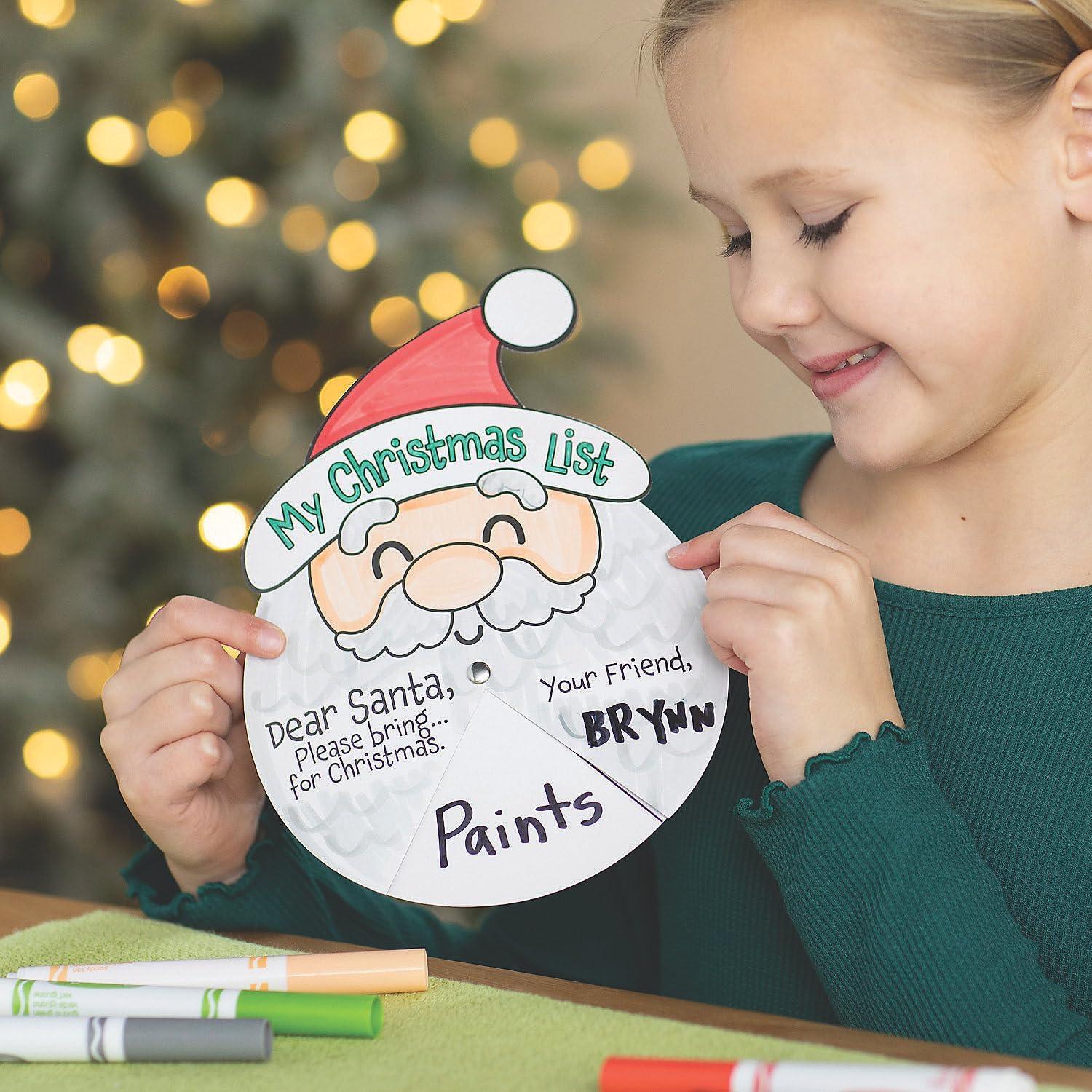image:imageFun Express Festive Color Your Own Christmas Wish List Wheels 65 x 9 Pack of 12 PeekaBoo Santa Design Perfect for Holiday Coloring Activities and Gift Lists
