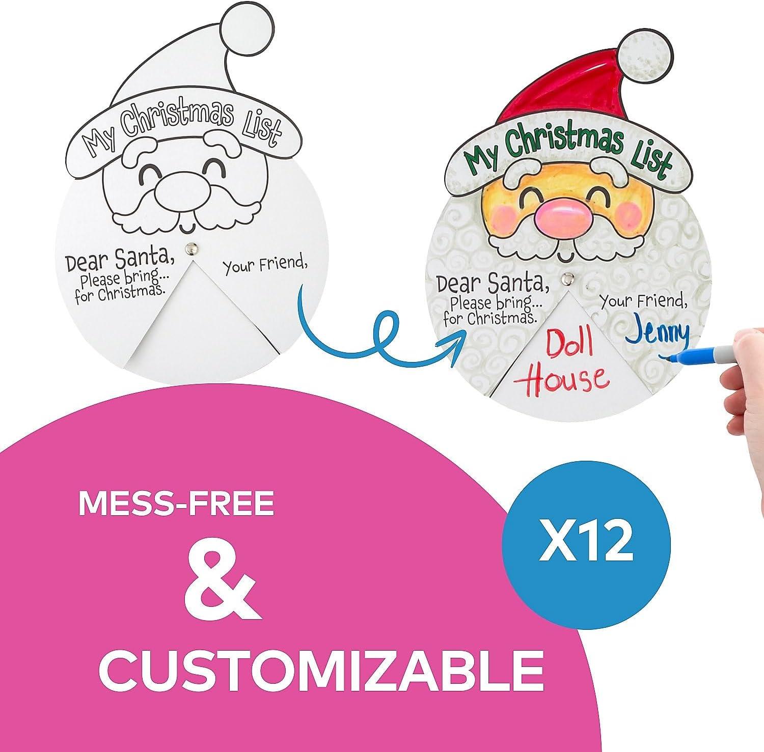 image:imageFun Express Festive Color Your Own Christmas Wish List Wheels 65 x 9 Pack of 12 PeekaBoo Santa Design Perfect for Holiday Coloring Activities and Gift Lists