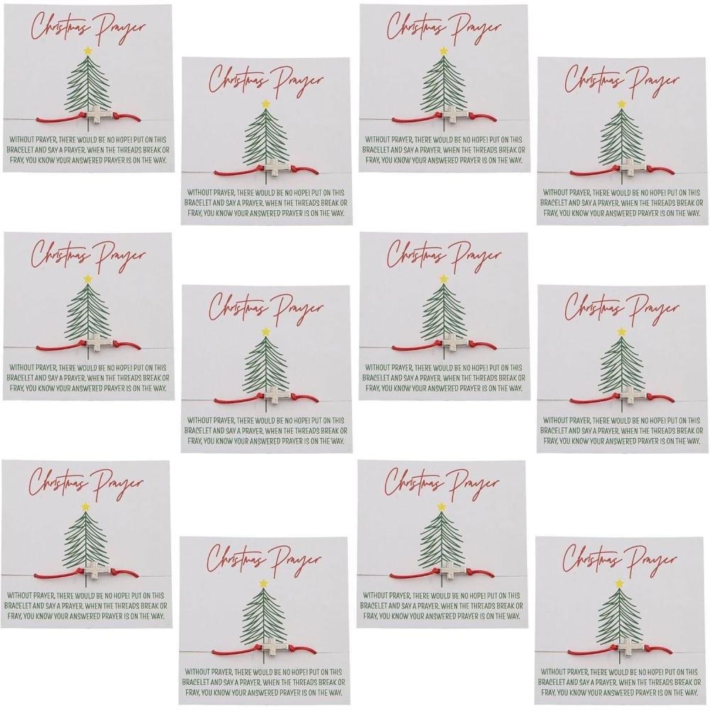 image:imageChristmas Red Prayer Bracelets with Inspirational Cards 12 Sets FaithBased Gifts for Holiday Giving Spiritual Reminders and Daily Blessings