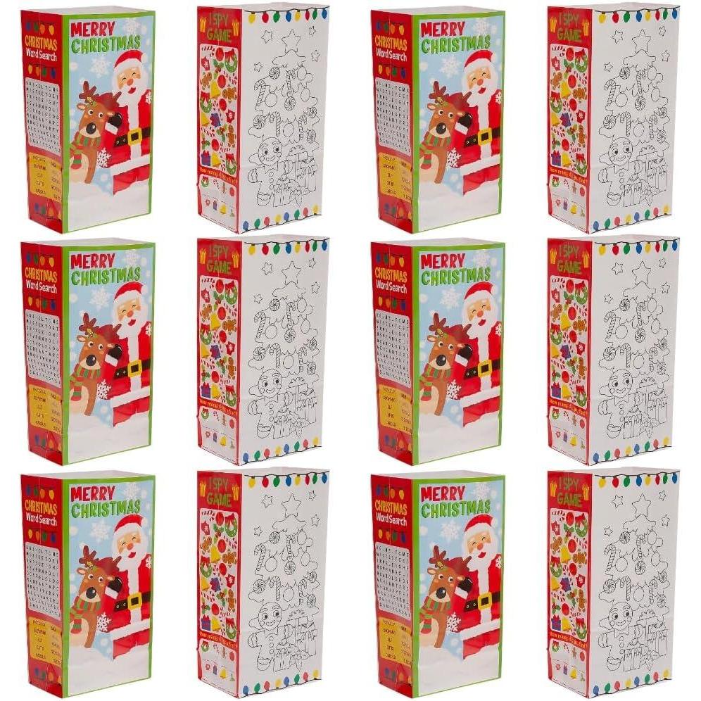 image:imageEngaging Christmas Activity Paper Treat Bags 5 x 375 x 10 Pack of 12 Ideal for Holiday Treats Classroom Activities and Gift Giving