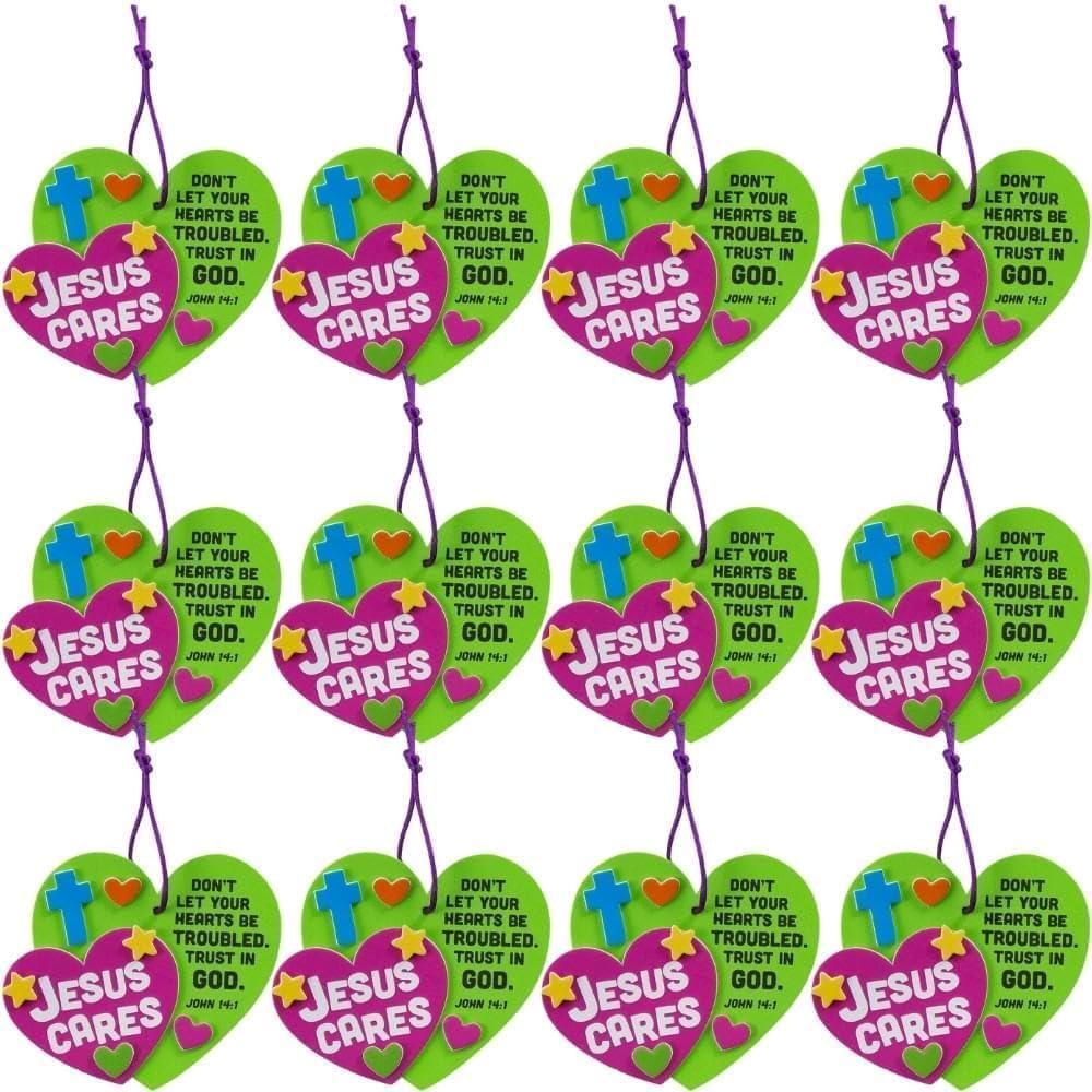 image:imageFun Express Cares HeartShaped Christmas Ornament Craft Kit  Fun Holiday DIY Craft for Kids and Family  Perfect for Creating Personalized Christmas Ornaments  Ideal for Holiday Decor  12 Pieces