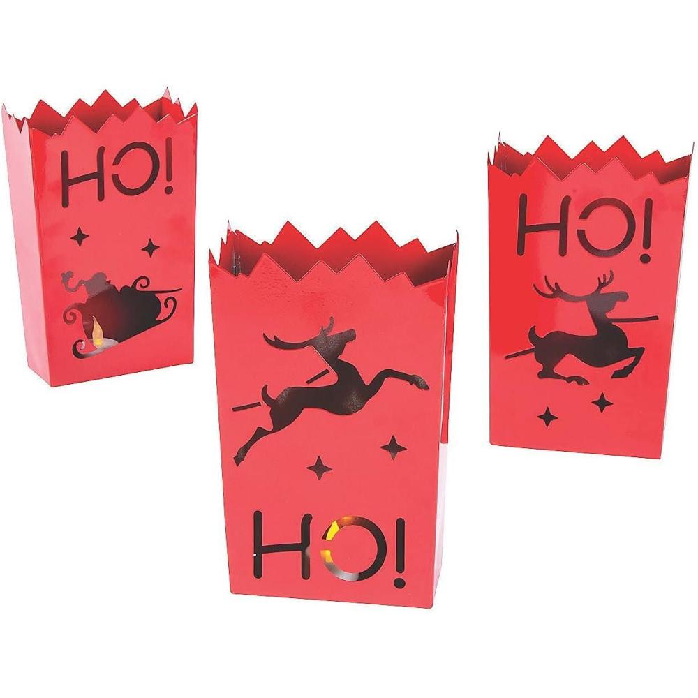 image:imageFun Express Christmas Metal Luminaries Set Festive Holiday Decor for Mantels Tables amp Outdoor Displays Ideal for Christmas Parties Seasonal Lighting and Holiday Decorations 3 Pieces