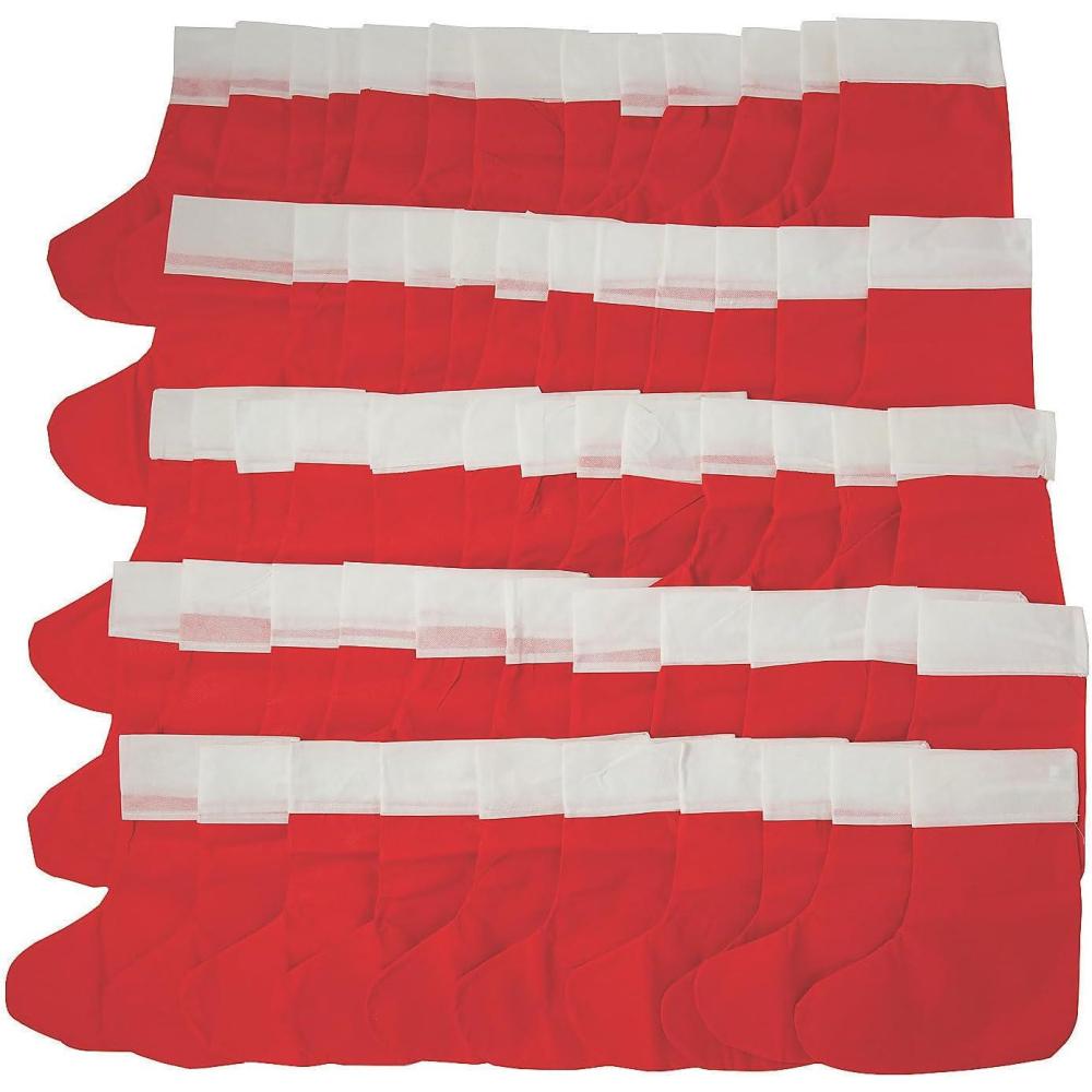 image:imageFun Express Classic Red Christmas Stockings  Festive Holiday Decor  Ideal for Gifts and Decorating  Perfect for Large Gatherings  300 Pieces