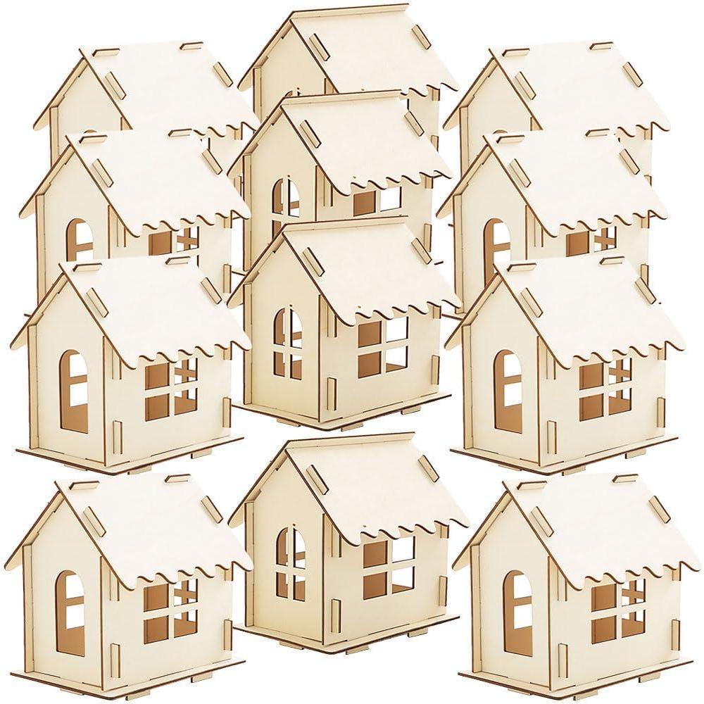 image:imageFun Express DIY Wood Gingerbread House Kit Premium Christmas Crafts for Kids Holiday Decoration Project 6 x 425 x 6 Wooden Village Building Set for Creative Family Activities