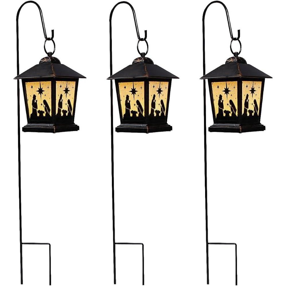 image:imageOutdoor Nativity Lanterns for Christmas 3 Piece Set Outdoor Holiday Yard Decor