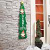 Christmas Tree Porch Sign 10 x 44 Inch Wood Decorative Holiday Wall Hanging