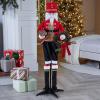 Festive Animated Standing Nutcracker Decoration with Wreath – 16″ x 46″ (1 Pc.) – Perfect for Christmas Decor, Holiday Displays, or Seasonal Celebrations