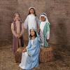 Fun Express Boys Shepherd Costume for Christmas Nativity Play – Kids Biblical Costume with Robe & Headpiece | Green White Striped Tunic for Pageant, Church & Holiday Programs | Child Medium 40.25″