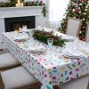 Fun Express Merry & Bright Christmas Party Disposable Plastic Tablecloth Roll (40″ x 102 ft.) 1 Pc. – Ideal for Holiday Celebrations and Gatherings