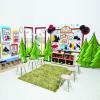 Fun Express Paper Christmas Tree Cardboard Cutout Stand Up Decorations – Large 3D Pine Tree Props 3 Ft x 58″ for Wall Display | Holiday Party Stage Props & Classroom Decor – 2 Piece Set