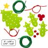 Green Assorted Designs Lacing Felt Christmas Ornament Craft Kit – (12 Pack) – Ideal for DIY Holiday Decorations and Fun Arts & Crafts Activities