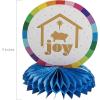 Inspirational Religious Merry & Bright Honeycomb Centerpieces – 7.5″ x 9″ (3 Count) – Assorted Festive Designs, Perfect for Christmas Parties, Church Events, or Holiday Table Decor