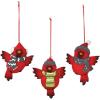 Cardinal Bird Christmas Ornaments – Set of 12 – Hand Painted – Traditional Holiday Home Decor