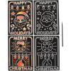 Fun Express Creative Magic Color Scratch Cardstock Christmas Lights Posters – 5″ x 7″ (Pack of 24) – Assorted Designs, Perfect Holiday Activity for Kids and Festive Crafting