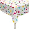 Fun Express Merry & Bright Christmas Party Disposable Plastic Tablecloth Roll (40″ x 102 ft.) 1 Pc. – Ideal for Holiday Celebrations and Gatherings