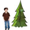 Fun Express Paper Christmas Tree Cardboard Cutout Stand Up Decorations – Large 3D Pine Tree Props 3 Ft x 58″ for Wall Display | Holiday Party Stage Props & Classroom Decor – 2 Piece Set