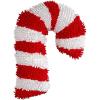 Red & White Striped Candy Cane Chenille Pillow – (1 Pc.) – Festive Holiday Decoration – Perfect Holiday Decor for Christmas & Seasonal Celebrations