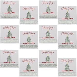 Christmas Red Prayer Bracelets with Inspirational Cards – 12 Sets – Faith-Based Gifts for Holiday Giving, Spiritual Reminders, and Daily Blessings