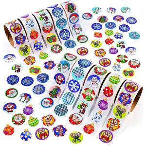 Fun Express – Holiday Roll Sticker Assortment for Christmas – Stationery – 10 Pieces