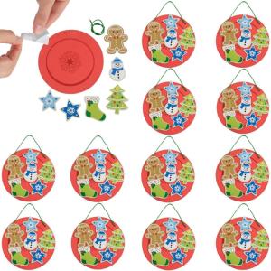 Fun Express Christmas Cookie Plate Sign Foam Craft Kit – 12 Sets – Perfect for Daycare, After-School Programs, Holiday Activities & Events