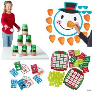 Fun Express Christmas Games & Holiday Activities Assortment Kit – 57 Pieces