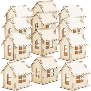Fun Express DIY Wood Gingerbread House Kit – Premium Christmas Crafts for Kids Holiday Decoration Project | 6″ x 4.25″ x 6″ Wooden Village Building Set for Creative Family Activities