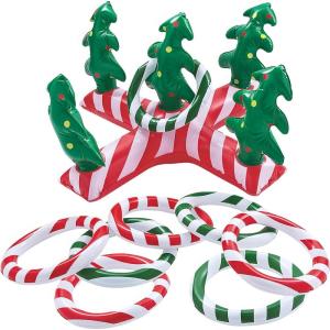 Fun Express Inflatable Holiday Candy Candy & Christmas Tree Ring Toss Game – Great for School, Church and Home Christmas Games and Activities