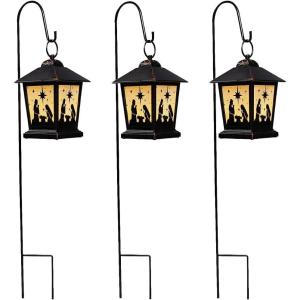 Outdoor Nativity Lanterns for Christmas (3 Piece Set) Outdoor Holiday Yard Decor