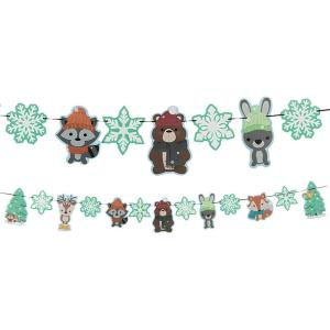 Winter Woodland Party Cardstock Garland – 7 ft. x 7″ (1 Pc) – Ideal Decoration for Christmas, Winter-Themed Celebrations & Holiday Events