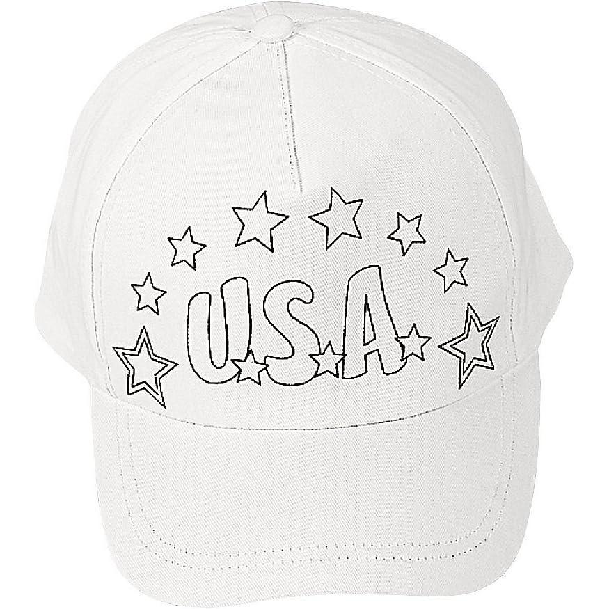 image:imageColor Your Own Patriotic Baseball Hats Crafts for Kids and Fun Home Activities White