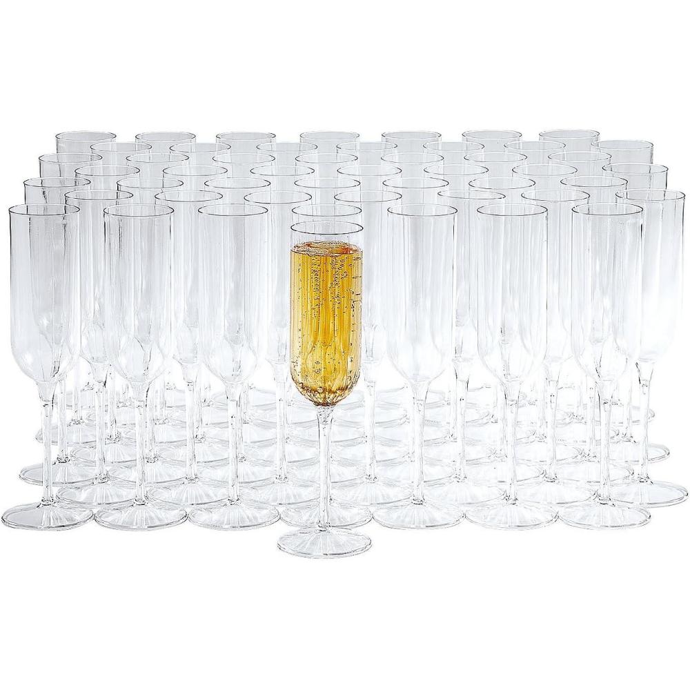 image:imageFun Express Clear Plastic Champagne Flutes Bulk 50 Count Premium Disposable Wine Glasses for Weddings Parties amp Mimosa Bar Shatterproof 4oz Cocktail Cups for New Years Eve Celebrations